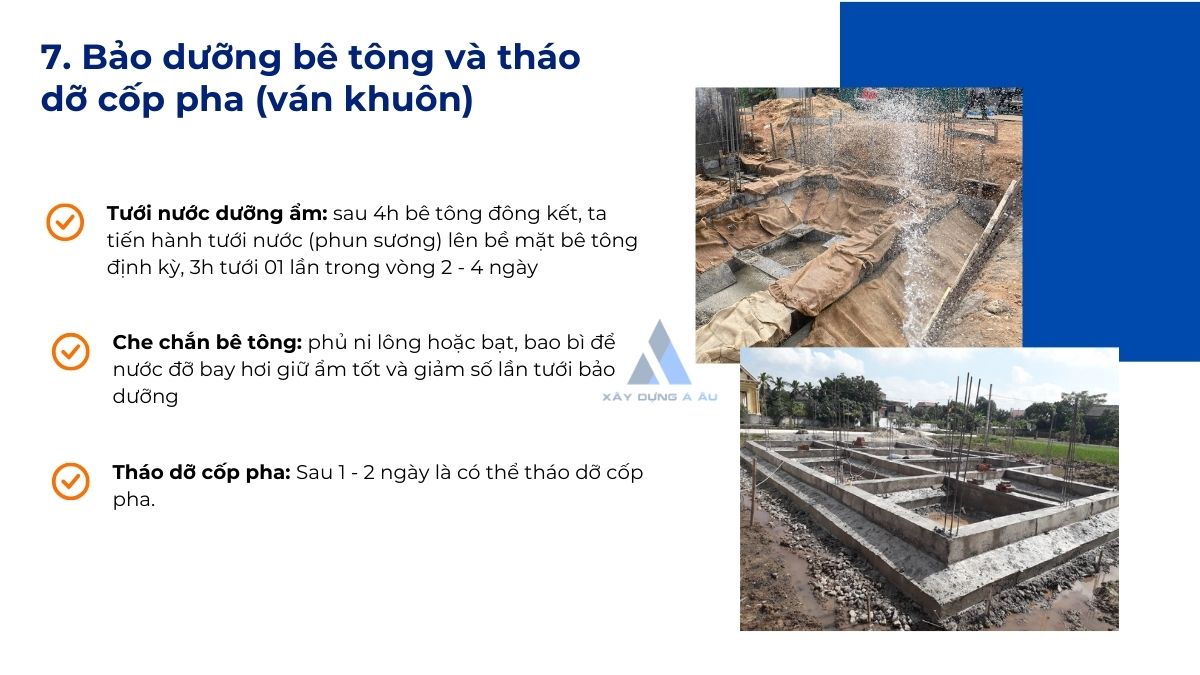 Bảo dưỡng bê tông móng băng 