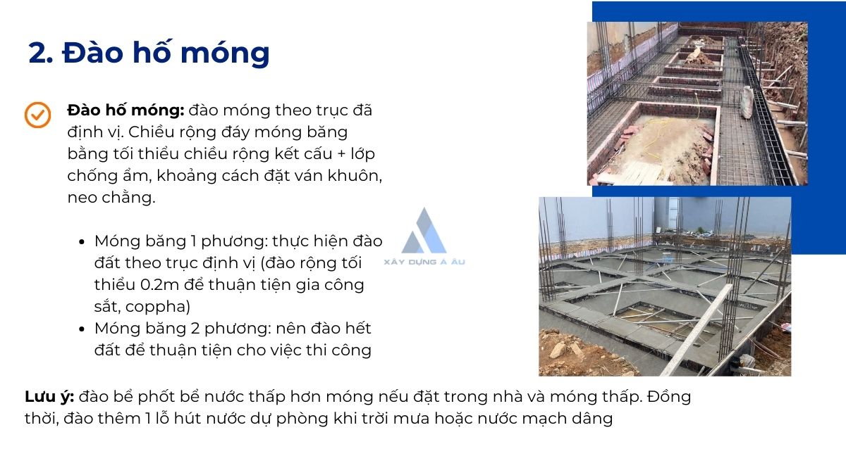 Đào hố móng băng