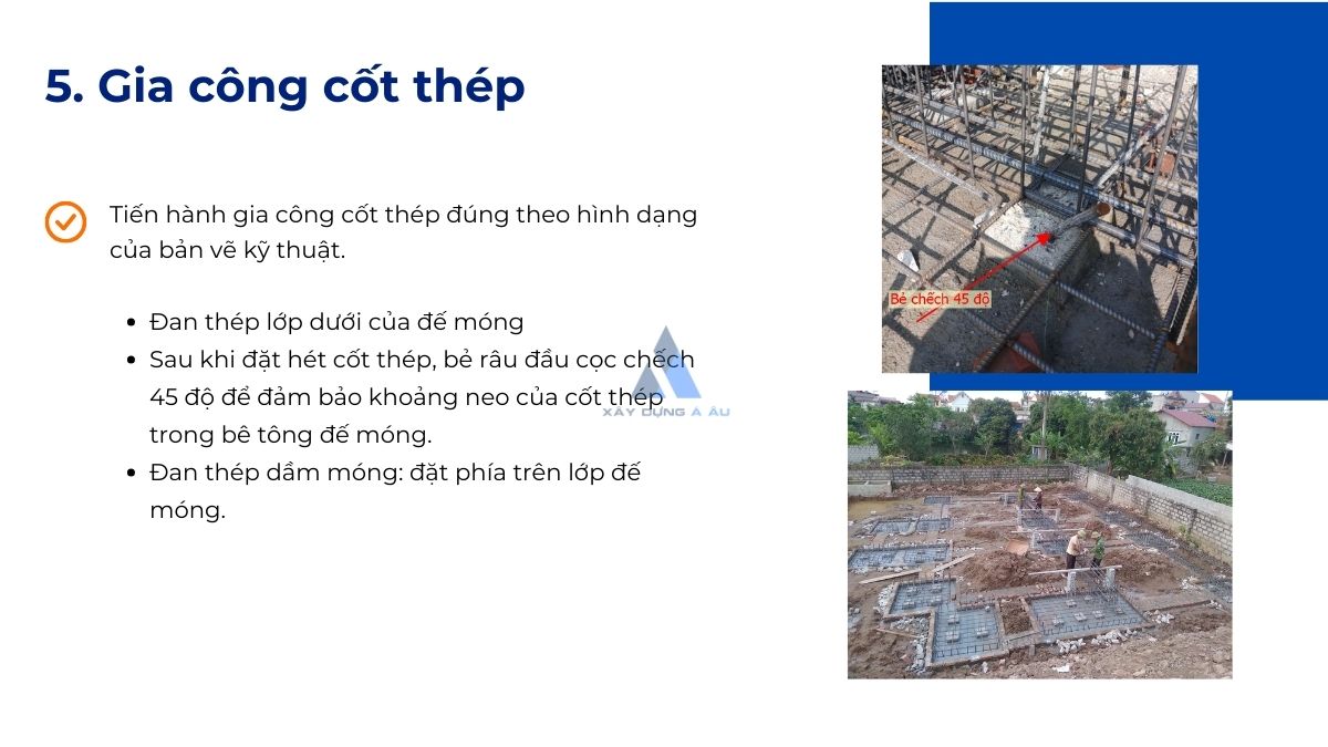 Gia công cốt thép móng cọc 