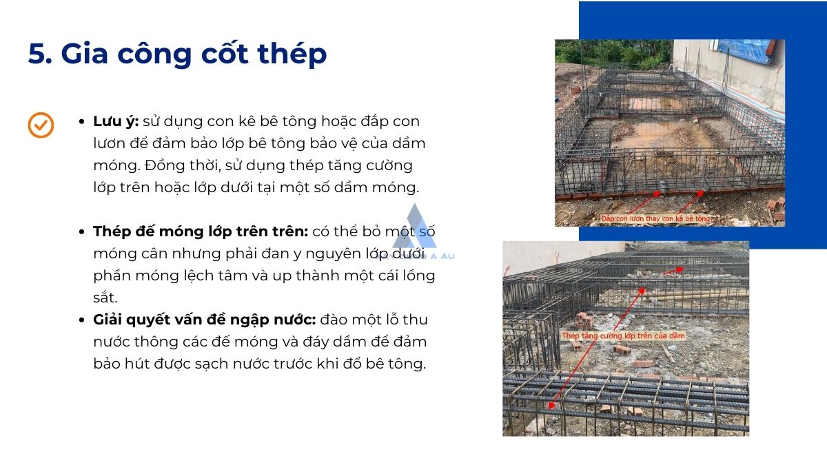 Gia công cốt thép móng cọc 