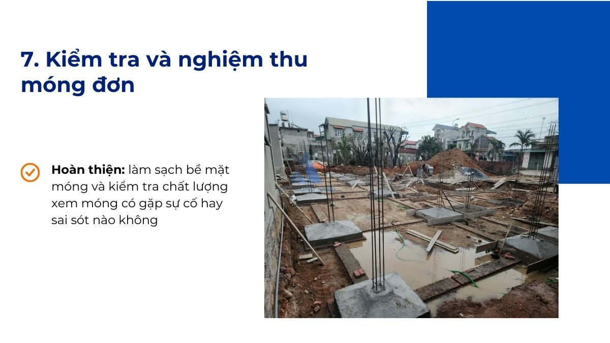 Kiểm tra và nghiệm thu móng đơn 