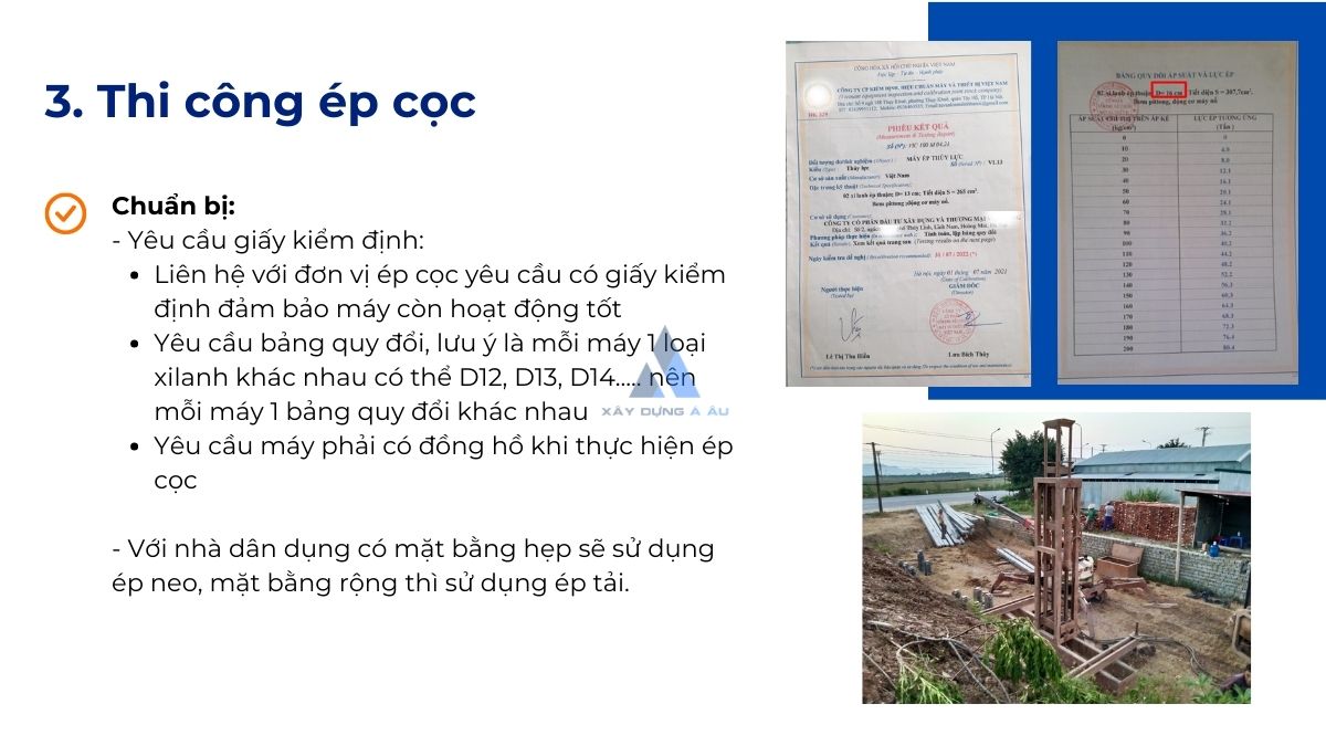 Thi công ép cọc