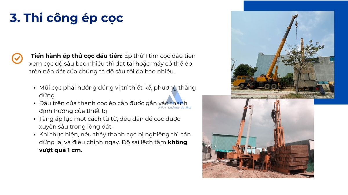 Thi công ép cọc