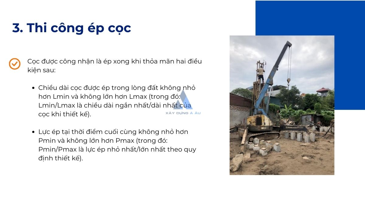 Thi công ép cọc