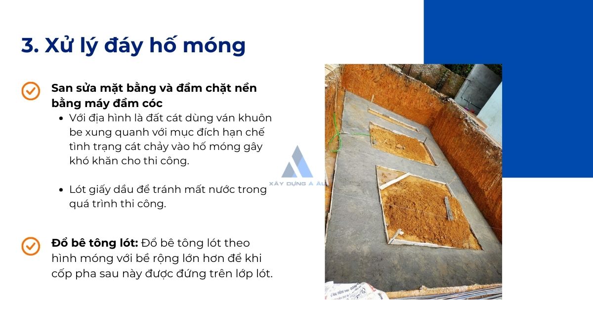 Xử lý đáy hố móng 