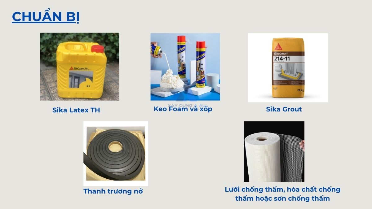 Chuẩn bị chống thấm cổ ống 