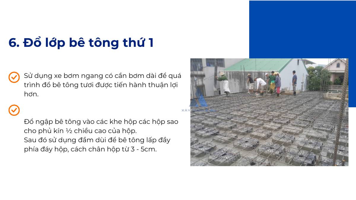 đổ bê tông sàn hộp nhựa 